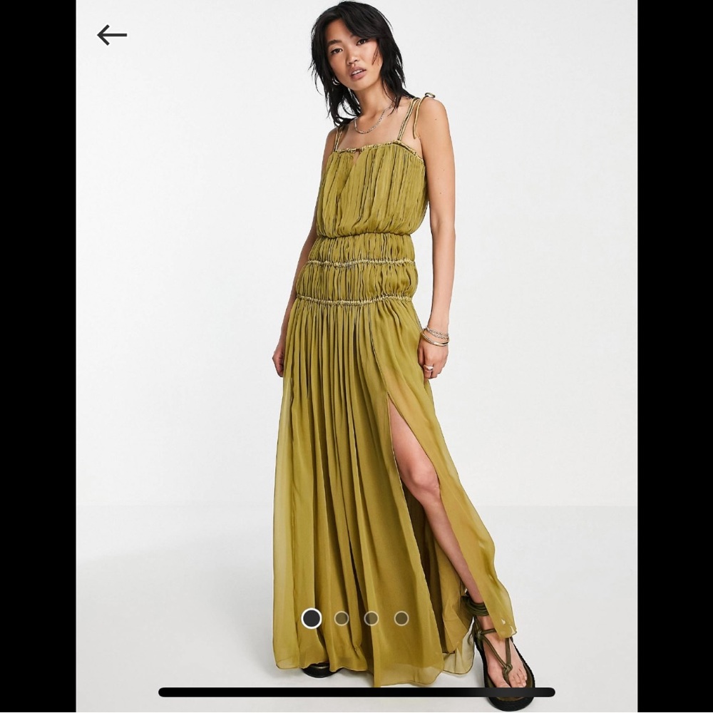 ASOS DESIGN Khaki Green Formal Maxi Dress